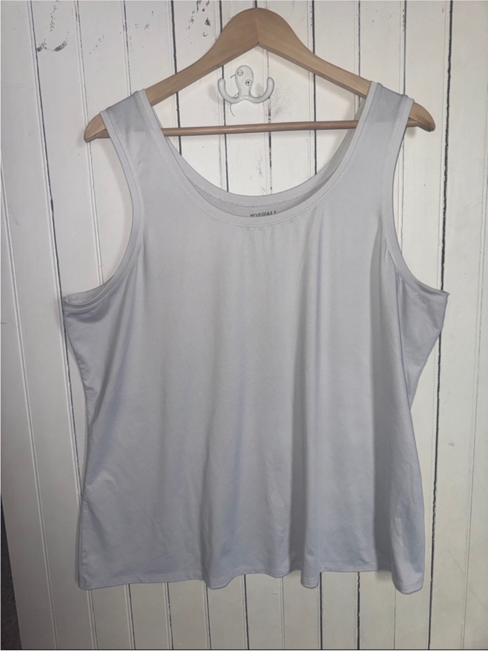 Roz & Ali Scoop Neck Tank Top White Size 3X
